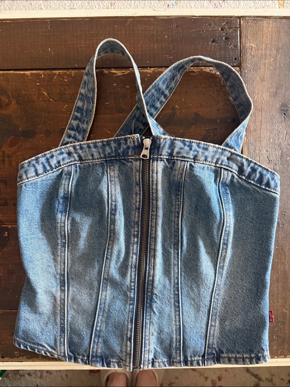 Levi's Light Blue Denim Tag Detail Close-Up
